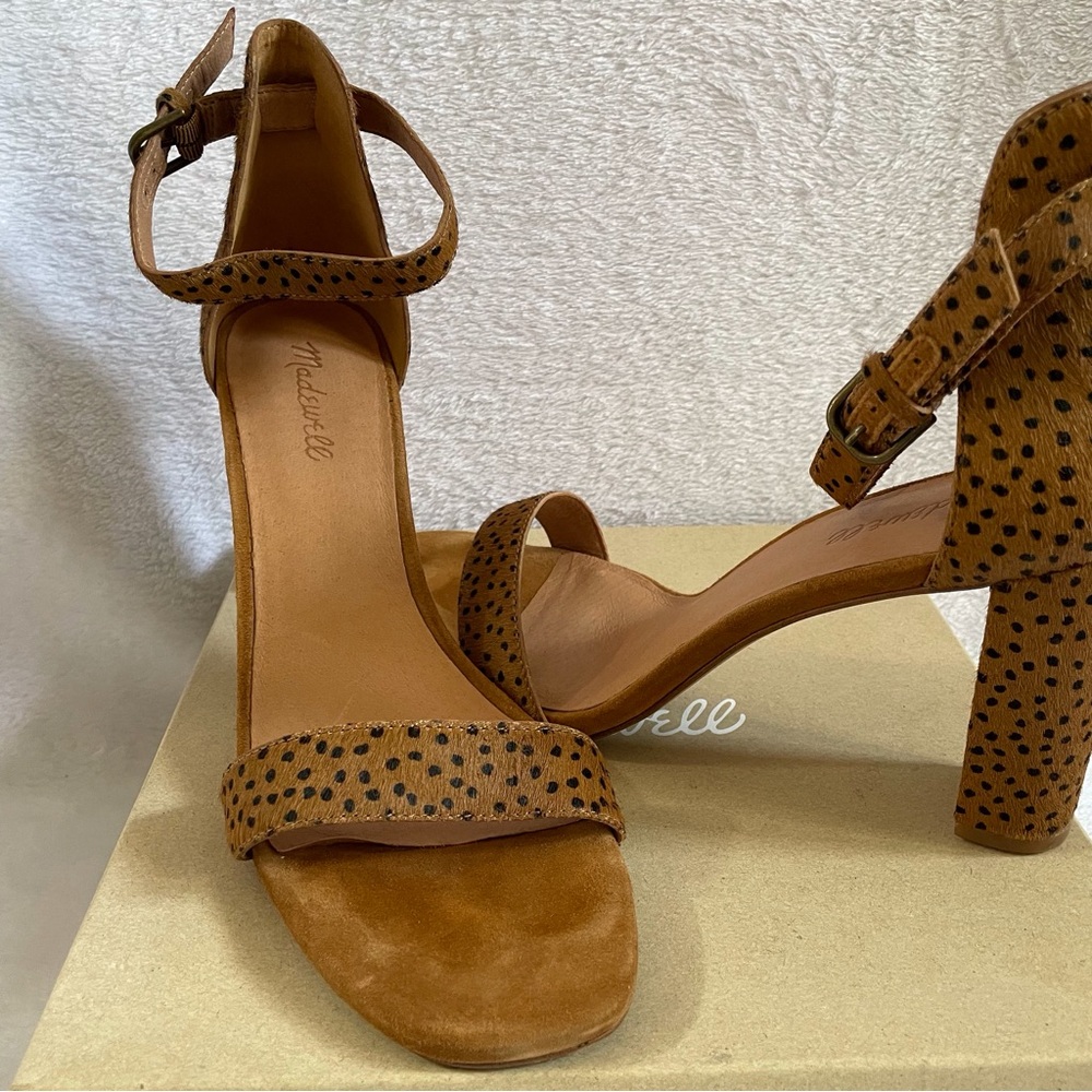 Madewell‎ Sandals Size 11 EUC The Brooke Heeled Calf Hair Equestrian Brown